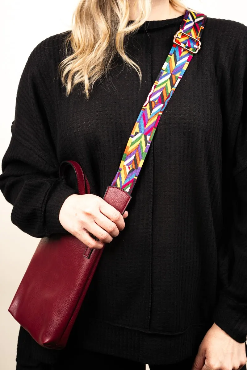 SALE! NGIL Wine Faux Leather Gwen Guitar Strap Purse