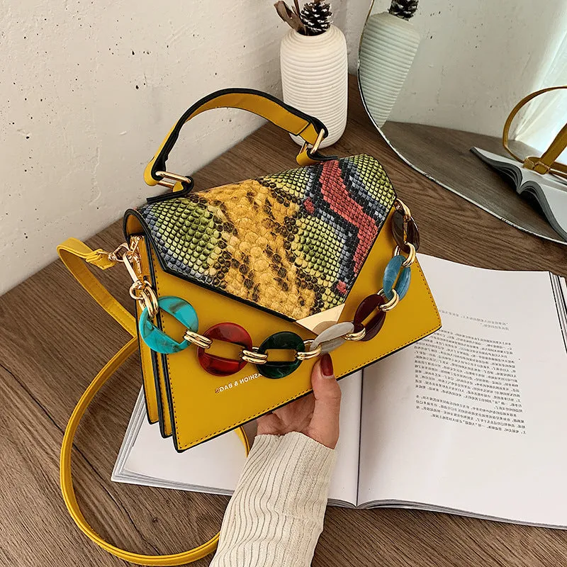 Sling Bags Contrast Color Serpentine Bag Crossbody Women's Bag Mobile Phone Bag