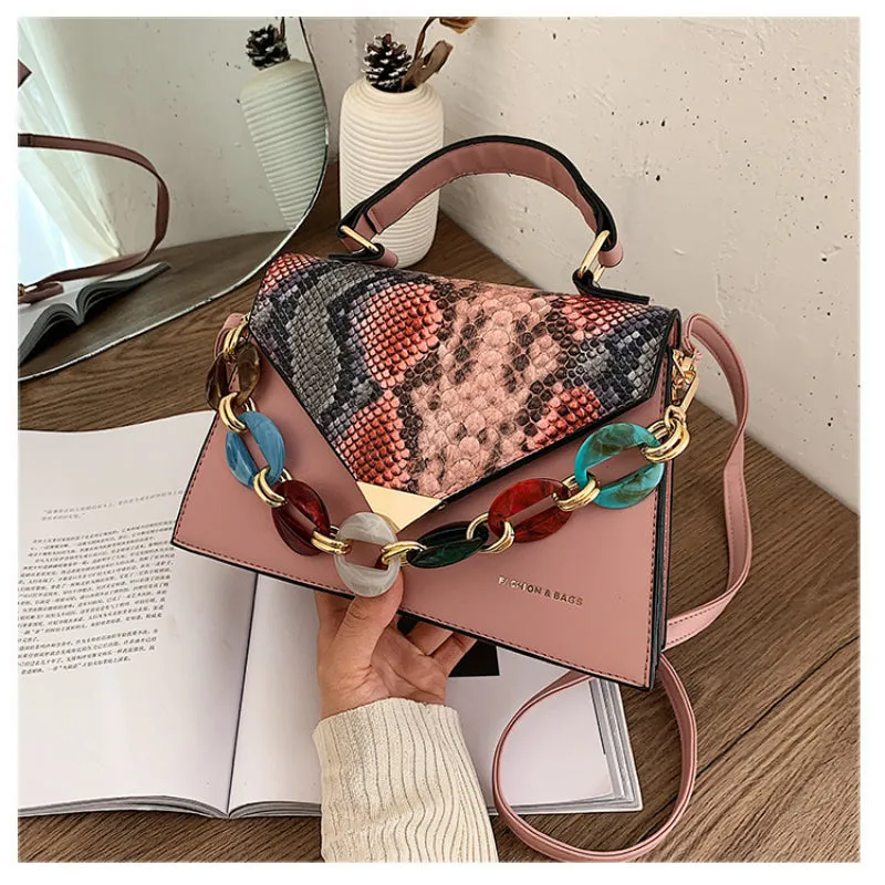 Sling Bags Contrast Color Serpentine Bag Crossbody Women's Bag Mobile Phone Bag