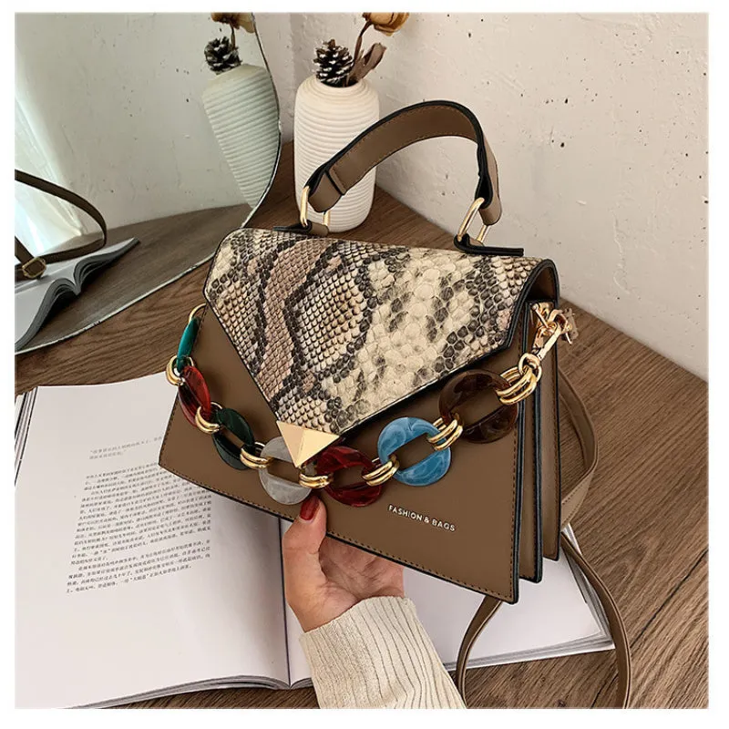 Sling Bags Contrast Color Serpentine Bag Crossbody Women's Bag Mobile Phone Bag