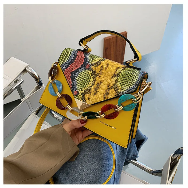 Sling Bags Contrast Color Serpentine Bag Crossbody Women's Bag Mobile Phone Bag