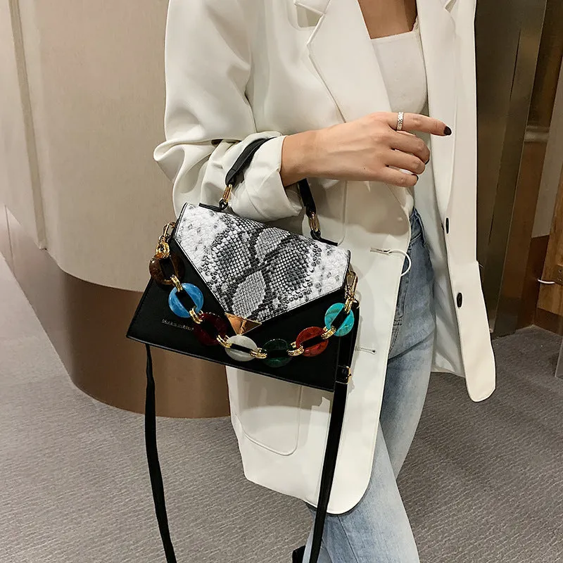 Sling Bags Contrast Color Serpentine Bag Crossbody Women's Bag Mobile Phone Bag