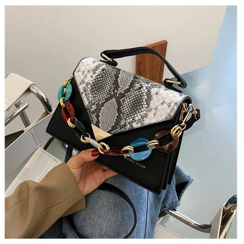 Sling Bags Contrast Color Serpentine Bag Crossbody Women's Bag Mobile Phone Bag