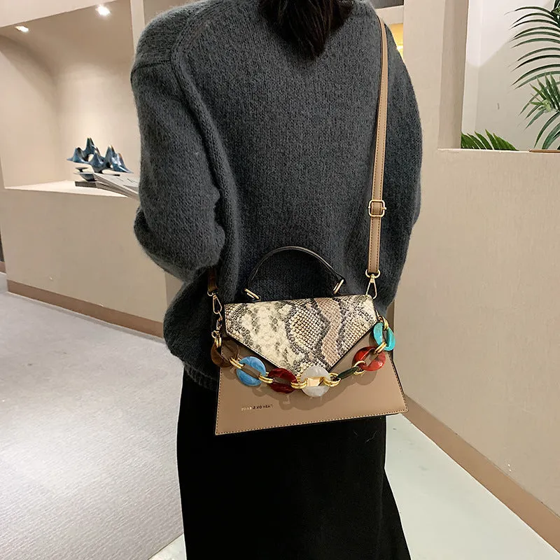 Sling Bags Contrast Color Serpentine Bag Crossbody Women's Bag Mobile Phone Bag
