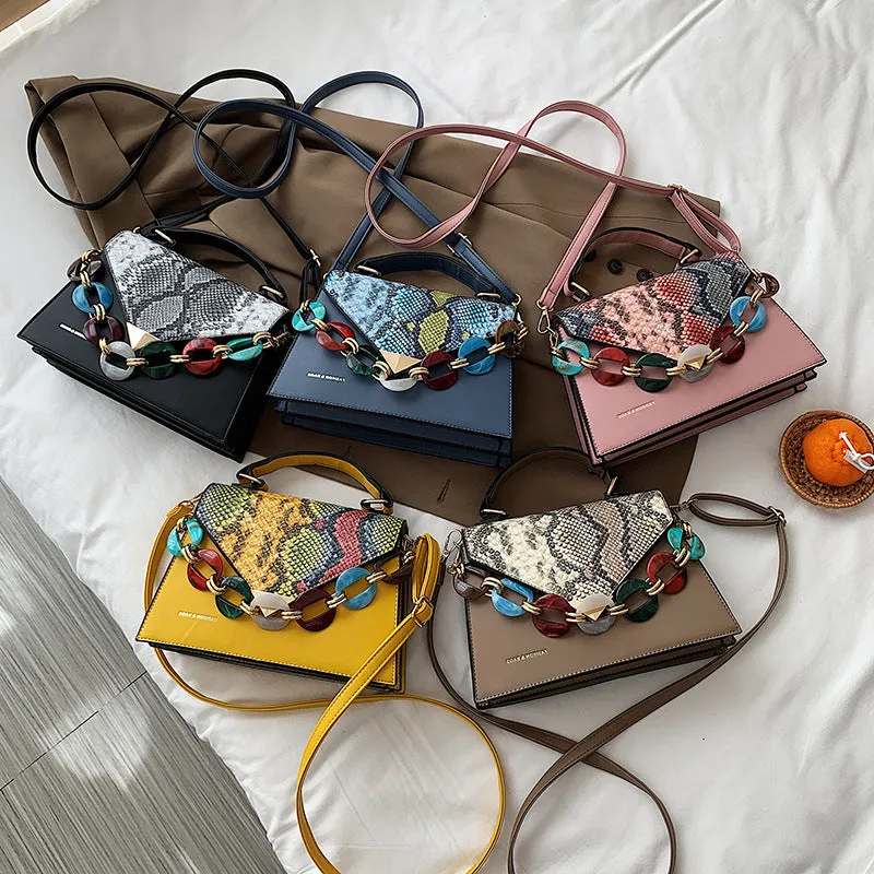 Sling Bags Contrast Color Serpentine Bag Crossbody Women's Bag Mobile Phone Bag