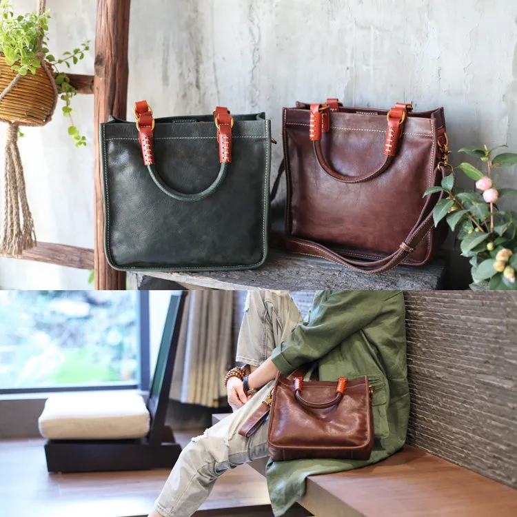 Small Womens Green Leather Crossbody Tote Bags Purse Handbags With Zipper for Women