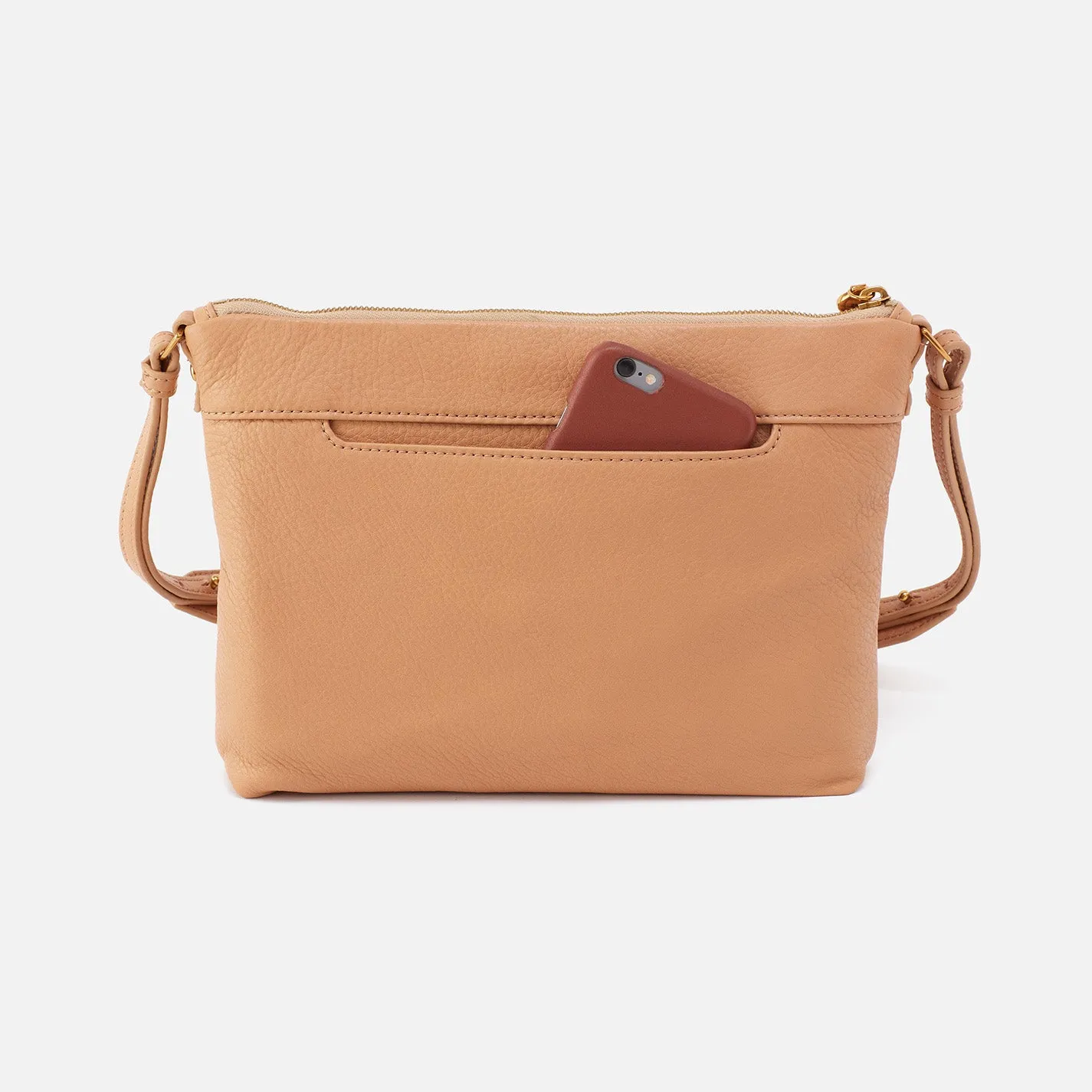 Tripp Medium Crossbody in Pebbled Leather - Sandstorm