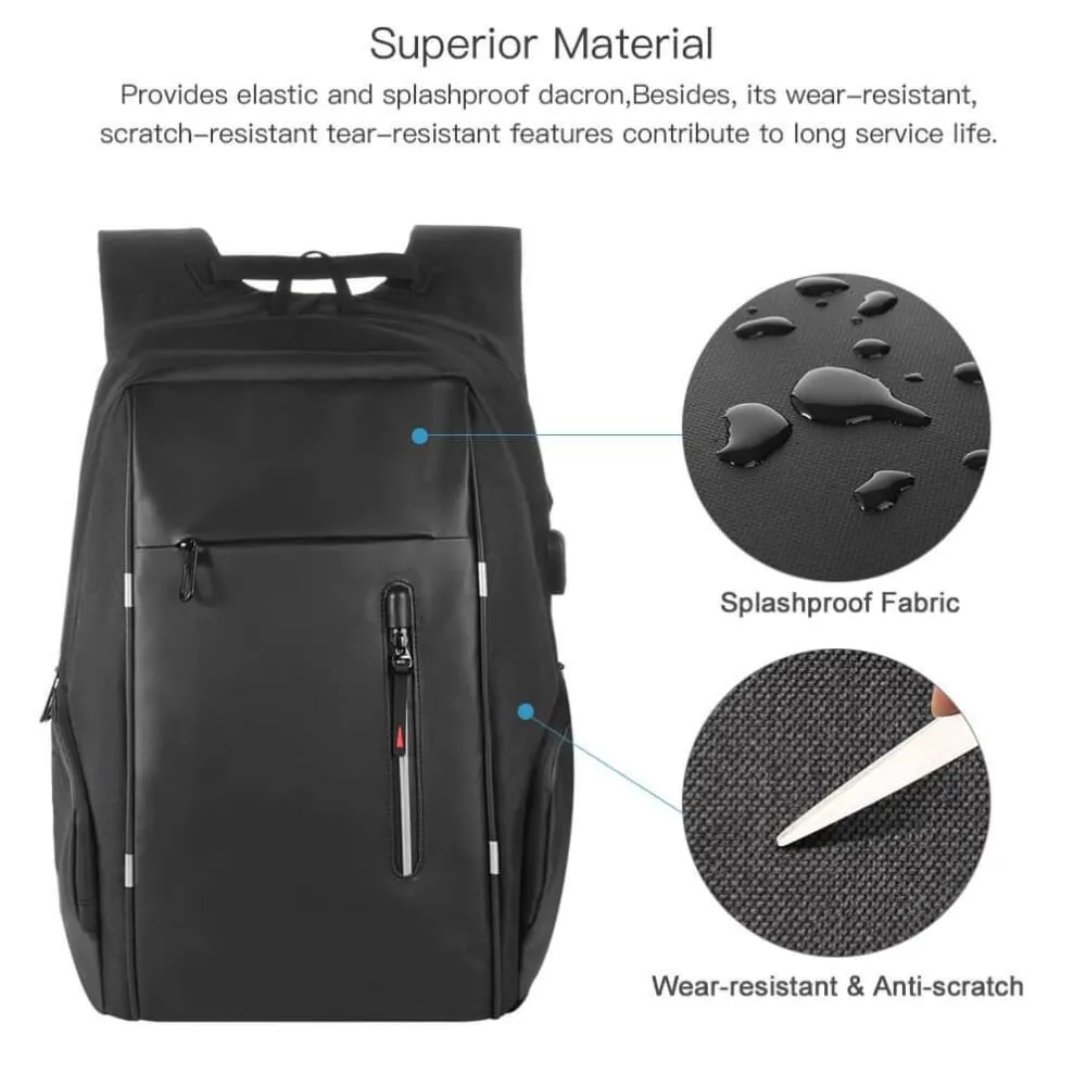 Vbiger Business Backpack Casual Daypack with USB Charging Port & Reflective Strips