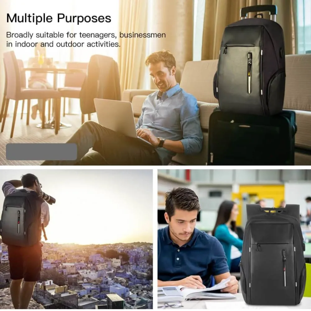 Vbiger Business Backpack Casual Daypack with USB Charging Port & Reflective Strips