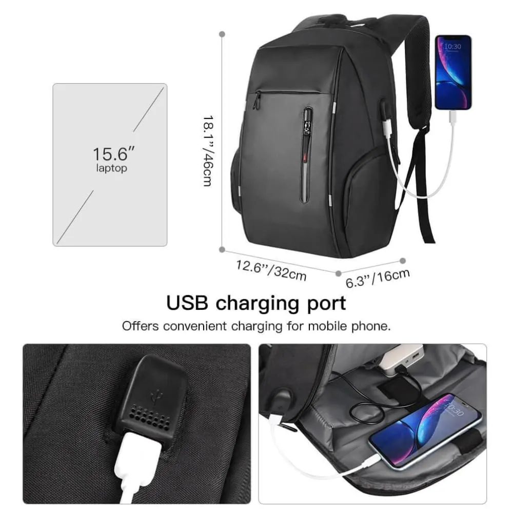 Vbiger Business Backpack Casual Daypack with USB Charging Port & Reflective Strips