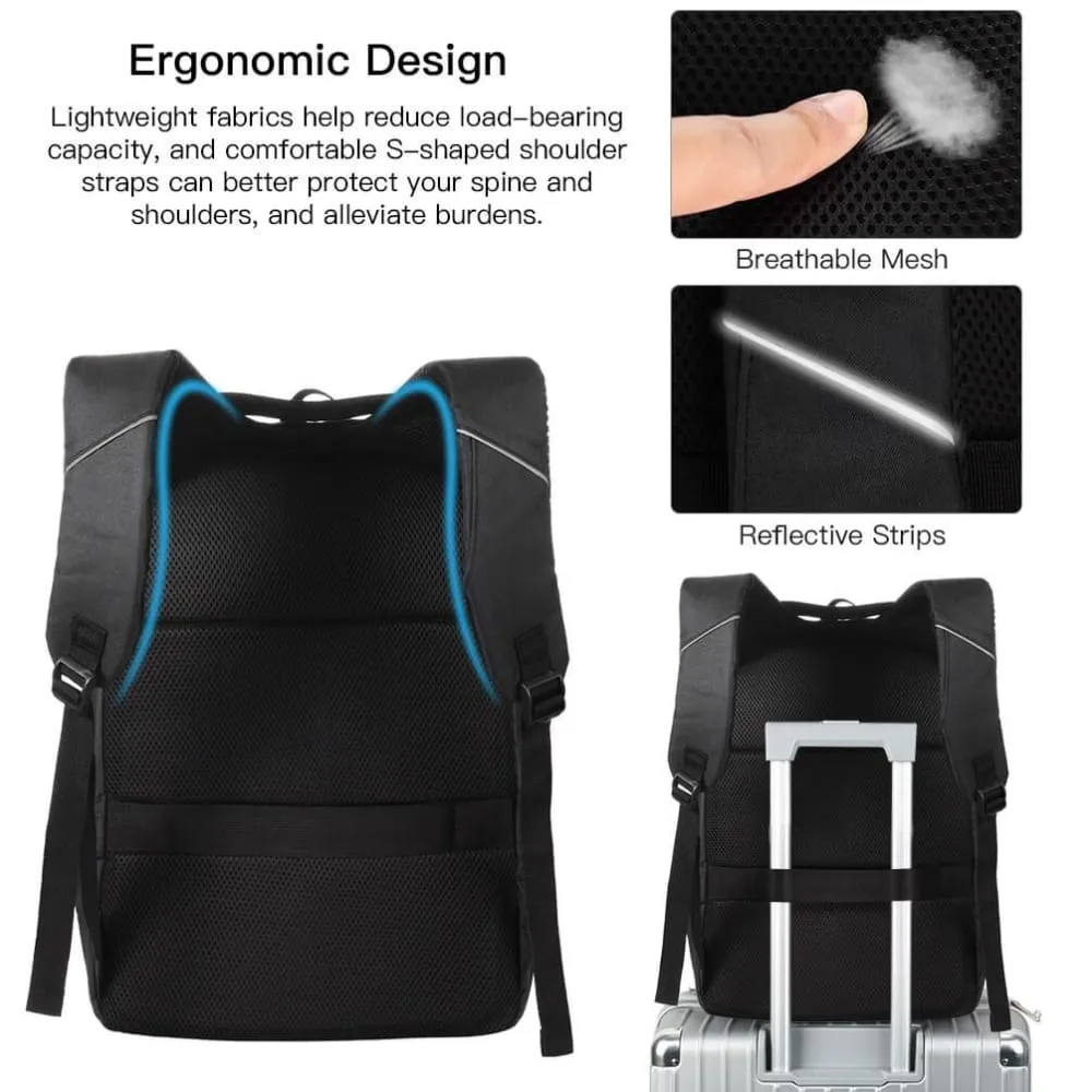 Vbiger Business Backpack Casual Daypack with USB Charging Port & Reflective Strips
