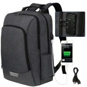 Vbiger Unisex Laptop Backpack Slim Casual Outdoor Day pack with Security Coded Lock