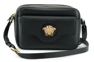 Versace Black Calf Leather Camera Shoulder Bag