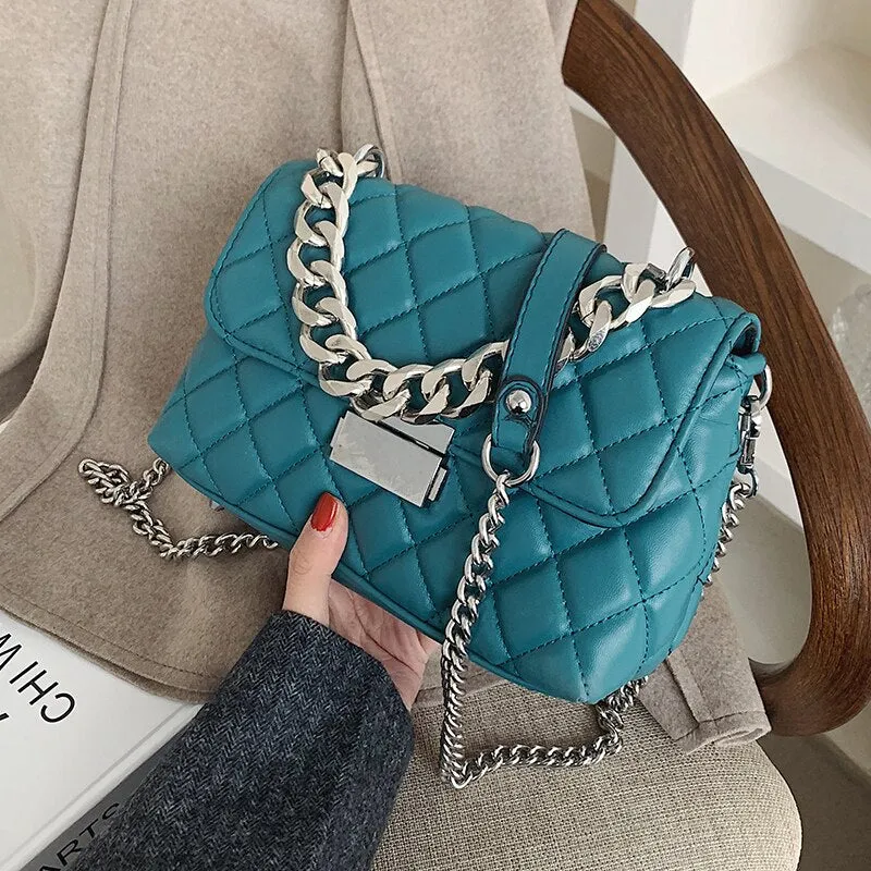 Vintage Fashion Female Tote Chain Lozenge 2020 Quality PU Leather Women Designer Handbag High capacity Shoulder Messenger Bag