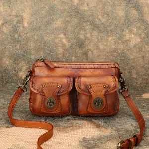 Vintage Ladies Leather Cross Shoulder Purse Women's Satchel Bag