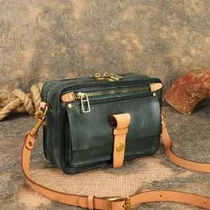 Vintage Leather Over The Shoulder Bag Leather Crossbody Purse For Women