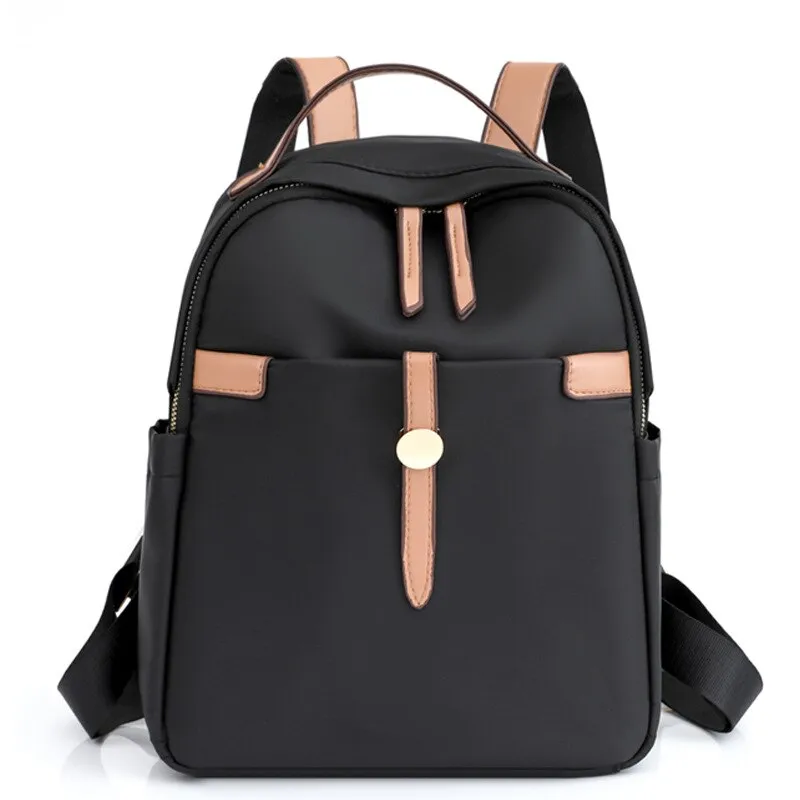 Vvsha Fashion Solid Colour Nylon Waterproof Backpacks For Women Anti-theft Travel Backpack Girls Large Capacity School Laptop Bag 2023