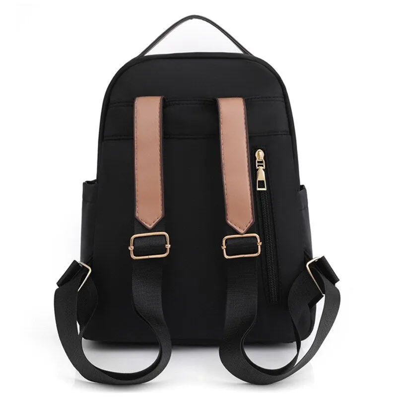 Vvsha Fashion Solid Colour Nylon Waterproof Backpacks For Women Anti-theft Travel Backpack Girls Large Capacity School Laptop Bag 2023