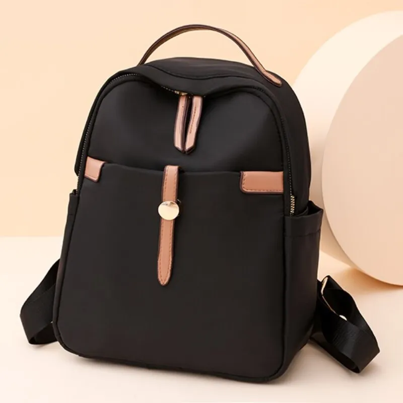 Vvsha Fashion Solid Colour Nylon Waterproof Backpacks For Women Anti-theft Travel Backpack Girls Large Capacity School Laptop Bag 2023