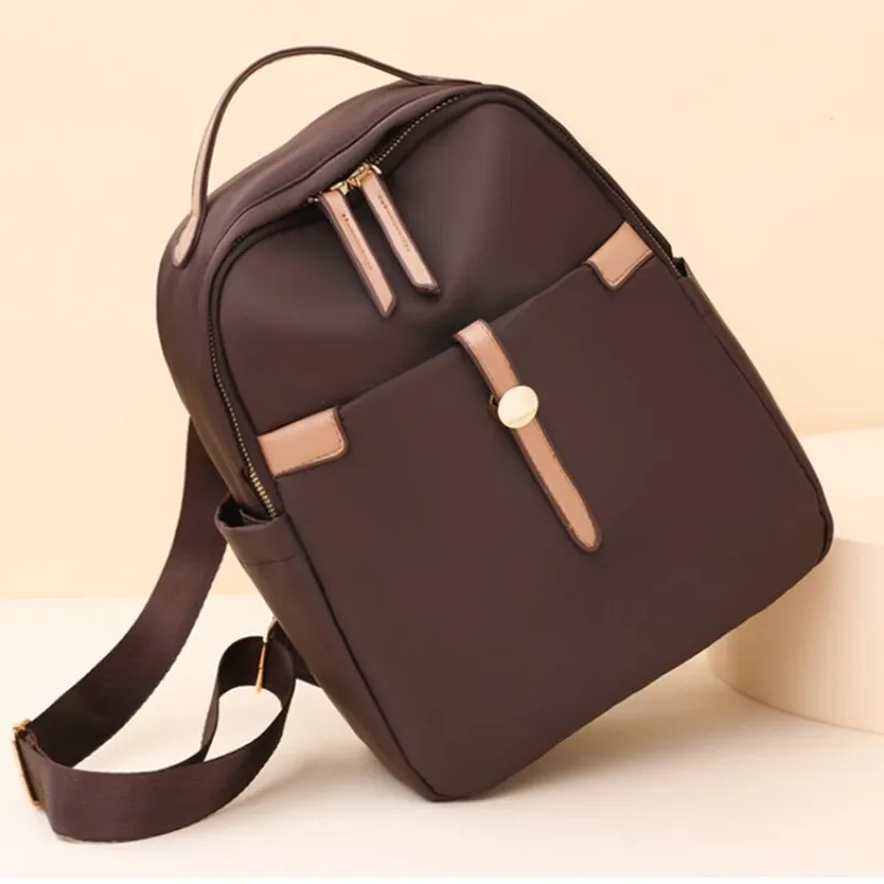 Vvsha Fashion Solid Colour Nylon Waterproof Backpacks For Women Anti-theft Travel Backpack Girls Large Capacity School Laptop Bag 2023