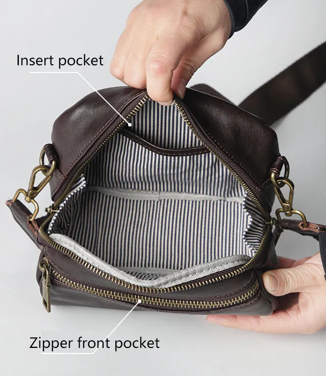 Women's Black Leather Crossbody Bag Small Shoulder Bags For Women
