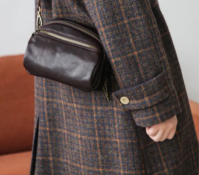 Women's Black Leather Crossbody Bag Small Shoulder Bags For Women