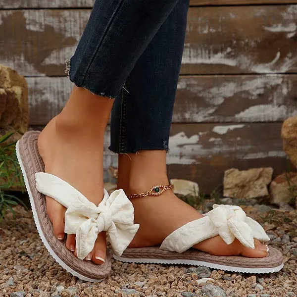 Women's Bow Flip Flops Beach Shoes 52701674C