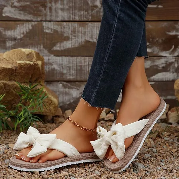 Women's Bow Flip Flops Beach Shoes 52701674C