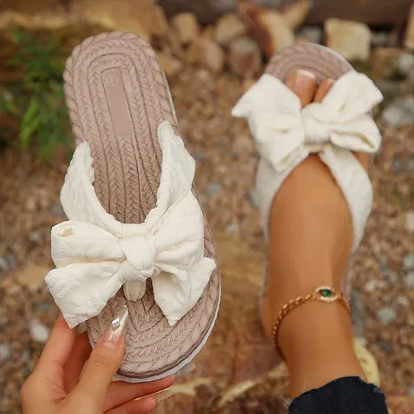 Women's Bow Flip Flops Beach Shoes 52701674C