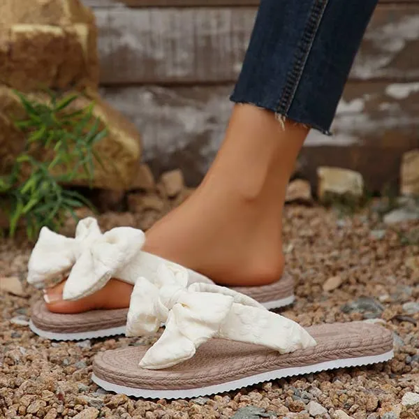 Women's Bow Flip Flops Beach Shoes 52701674C