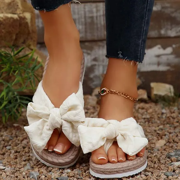 Women's Bow Flip Flops Beach Shoes 52701674C