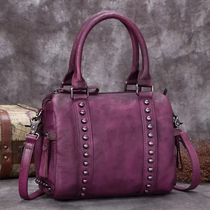Women's Small Leather Shoulder Bag Top Handle Handbag For Women