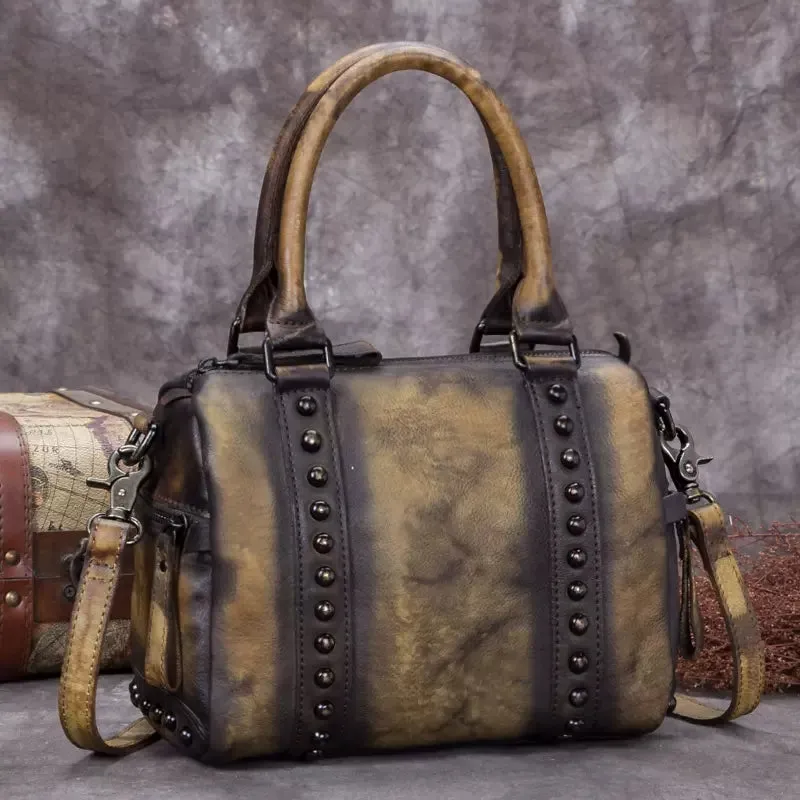 Women's Small Leather Shoulder Bag Top Handle Handbag For Women