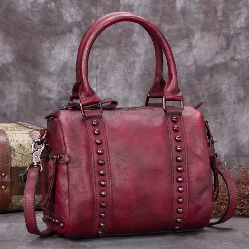 Women's Small Leather Shoulder Bag Top Handle Handbag For Women
