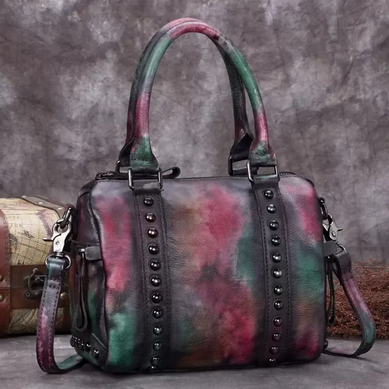 Women's Small Leather Shoulder Bag Top Handle Handbag For Women