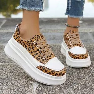 Women's Thick Sole Leopard Print Sports Shoes 24415953C