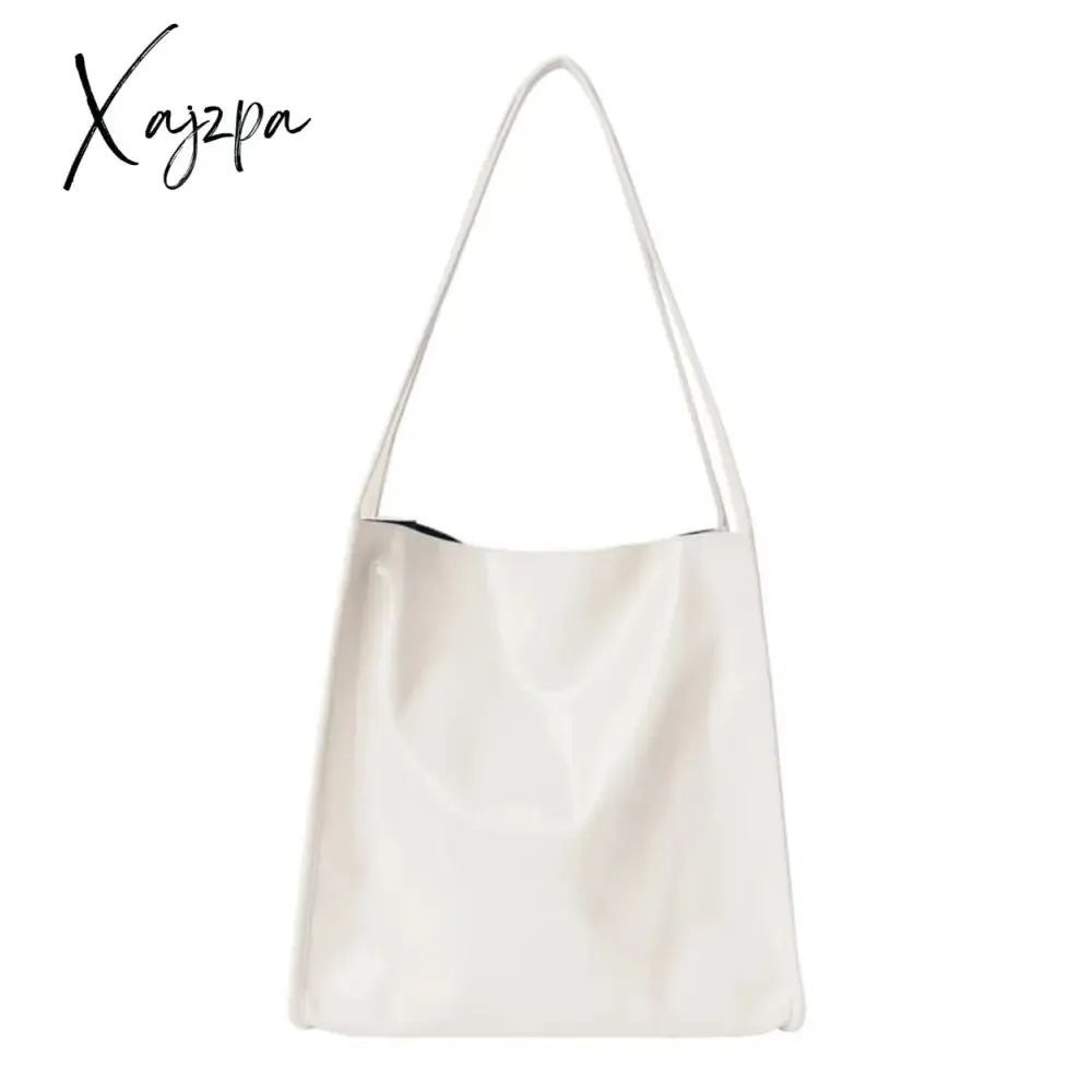 Xajzpa - Fashion Patent Leather Women Shoulder Bags Vintage Female Casual Tote Handbags Large Capacity Ladies Shopping Bag