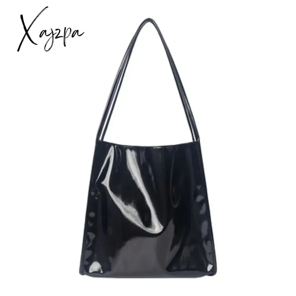 Xajzpa - Fashion Patent Leather Women Shoulder Bags Vintage Female Casual Tote Handbags Large Capacity Ladies Shopping Bag