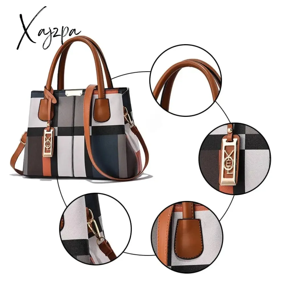 Xajzpa - Ladies Quality Leather Letter Shoulder Bags for Women Luxury Handbags Women Bags Designer Fashion Large Capacity Tote Bag