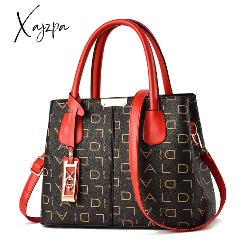 Xajzpa - Ladies Quality Leather Letter Shoulder Bags for Women Luxury Handbags Women Bags Designer Fashion Large Capacity Tote Bag