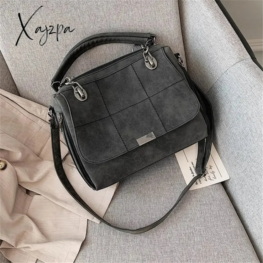 Xajzpa - Matte Ladies Handbag Scrub Women's Shoulder Crossbody Bag Large Capacity PU Leather Casual Tote Travel Handbag Boston Female Bag