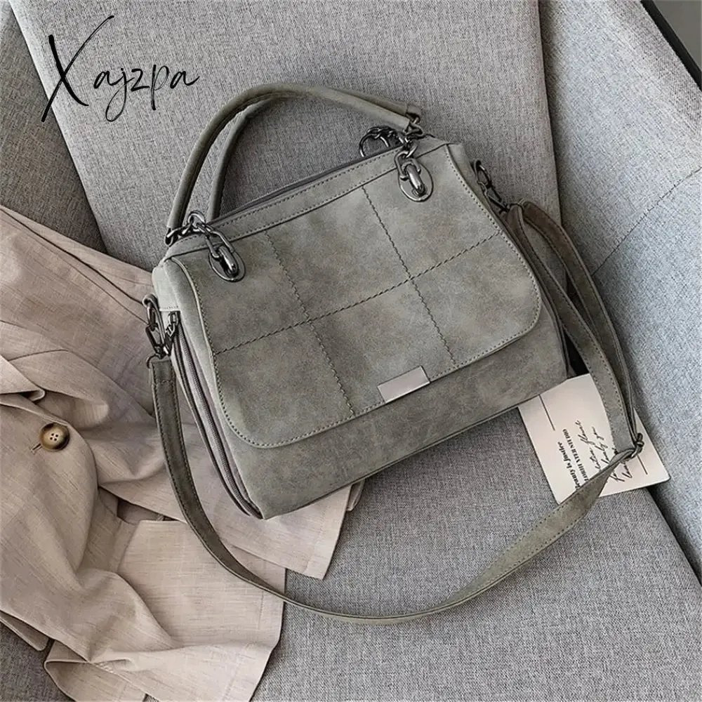 Xajzpa - Matte Ladies Handbag Scrub Women's Shoulder Crossbody Bag Large Capacity PU Leather Casual Tote Travel Handbag Boston Female Bag