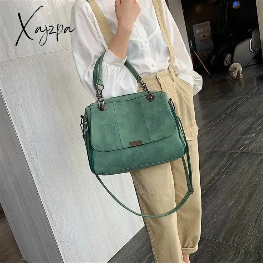 Xajzpa - Matte Ladies Handbag Scrub Women's Shoulder Crossbody Bag Large Capacity PU Leather Casual Tote Travel Handbag Boston Female Bag