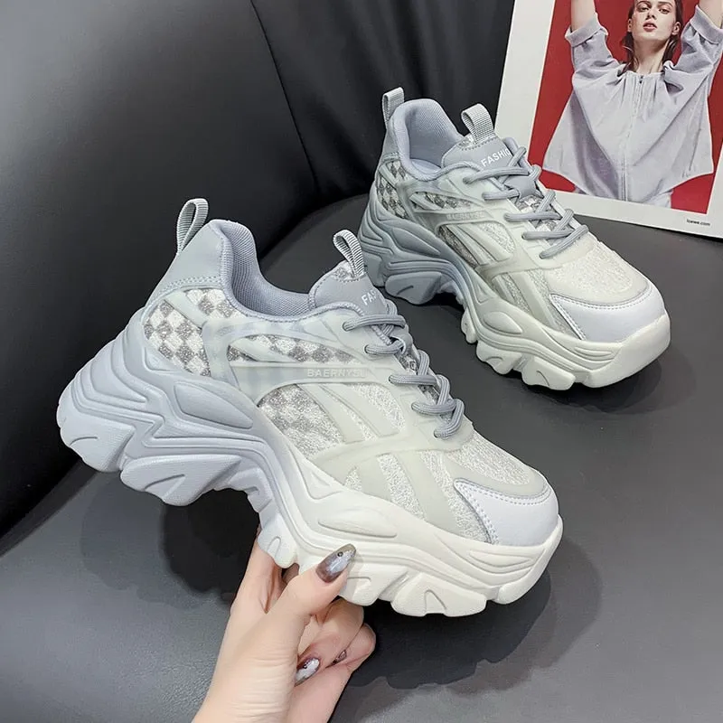 xakxx Autumn Women Chunky Sneakers New Design Colorful Woman Shoes Thick Sole Fashion Girls Platform Sneakers Ladies Sport Shoes