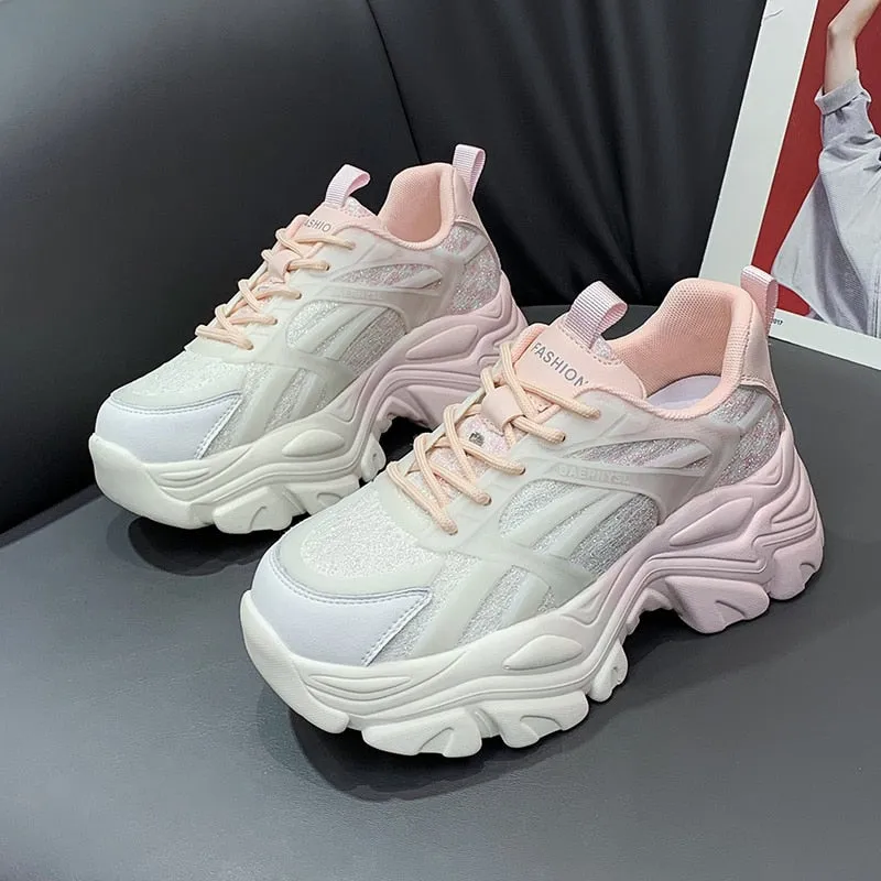 xakxx Autumn Women Chunky Sneakers New Design Colorful Woman Shoes Thick Sole Fashion Girls Platform Sneakers Ladies Sport Shoes